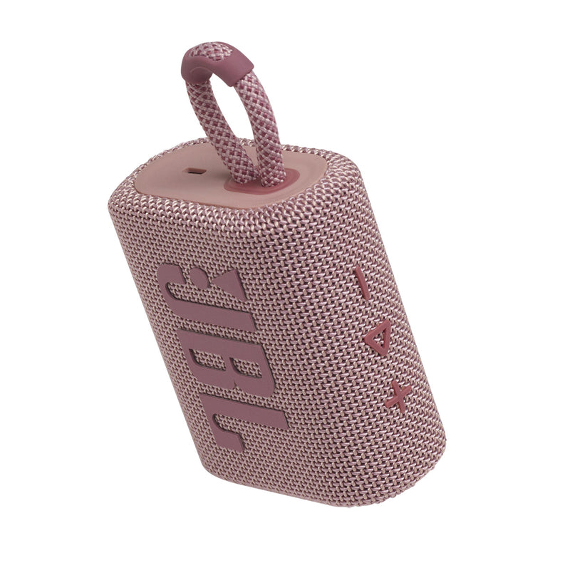 JBL GO 3 pink bluetooth speaker portable on Audio46